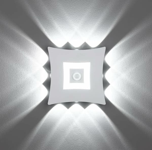 Modern 18W LED-vägglampa för utomhusbruk med rörelsesensor A