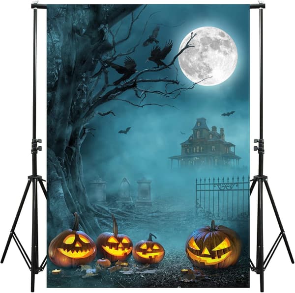 Halloween-bakgrunn og studiorekvisitter 5x7ft for temafestfotografering