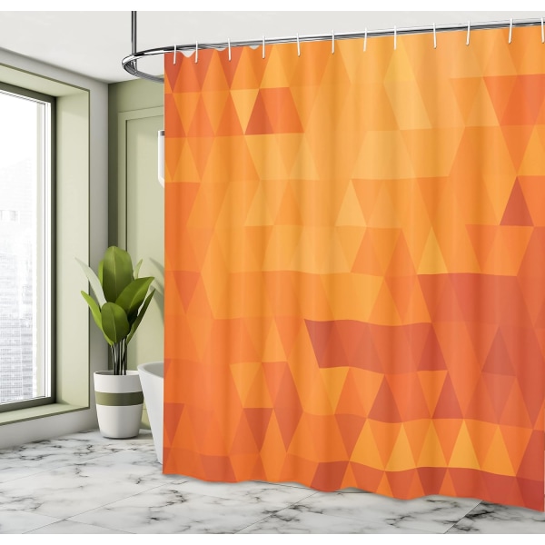 Orange duschdraperi, former och mönster, tyg badrumsdekor 6992 | Fyndiq