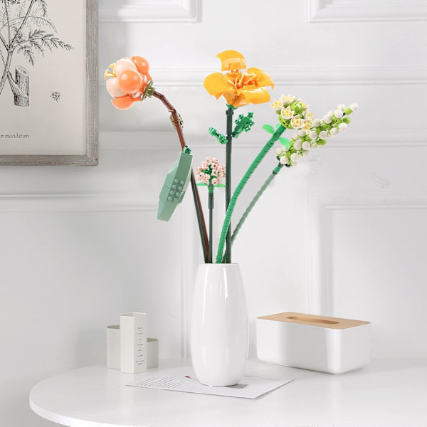 Mini Byggeklodser Blomsterbuket Plante Model Sæt, Kreativ DIY Kunstige Blomster Botanisk Samling Konstrukti D