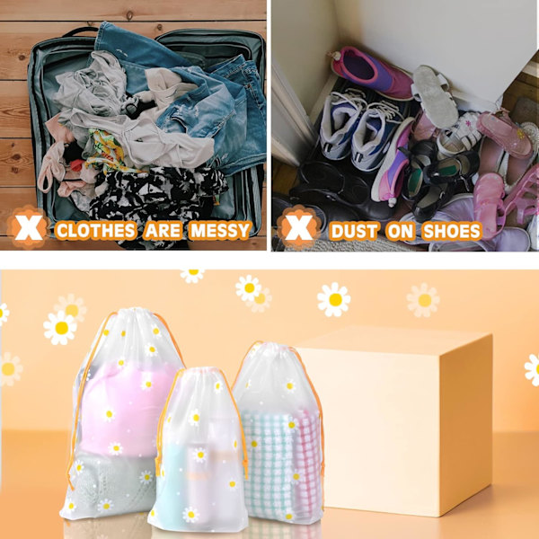 5 stycken 20*30cm dragsko-väskor för bagage, vattentät dragsko-väska, barns reseväska för smutstvätt, vatt V