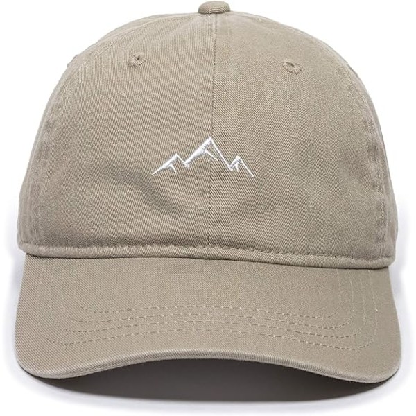 Hip Hop Hat - Mountain Dad Hat - Ustruktureret Blød Bomuldskasket (Khaki)