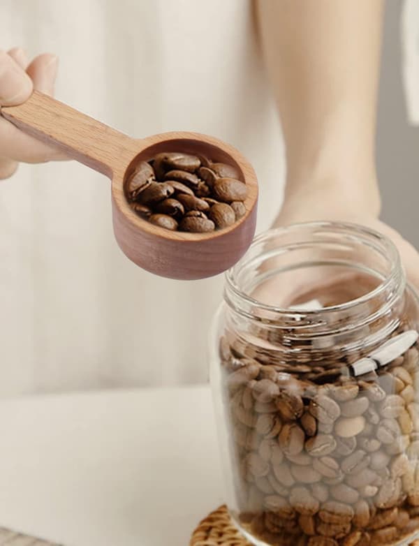 Bok 20ml Kaffesked, Träsked, Graderad Mätssked