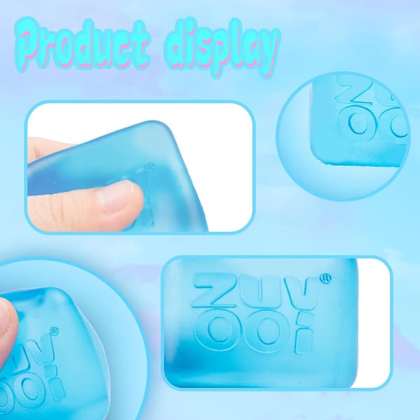 NeeDoh Squishy Stressbollar för vuxna barn Sensorisk Fidgetleksak (Blå)