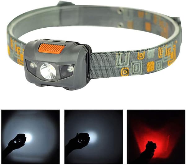 3 tilstande 800LM LED pandelampe, elastisk hovedbånd lys stærk pandelampe L