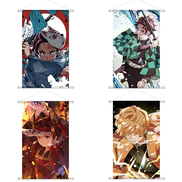 (60x40cm, Tanjiro 5+Tanjiro 6+Tanjiro 7+Zenitsu 1) Anime Demon Sc