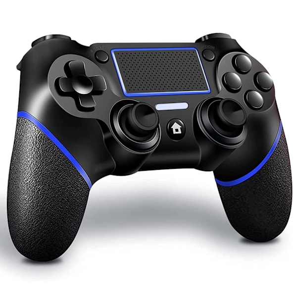 Gummieret PS4 trådløs controller (sort og blå)