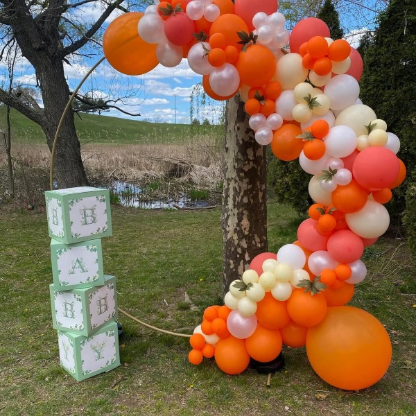 Oransje ballonger, 100 stykker mørk oransje ballongkrans, 5 10 12