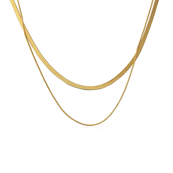 Kullattu käärmeketjun kaulakoru Herringbone-kaulakoru Kulta Choker