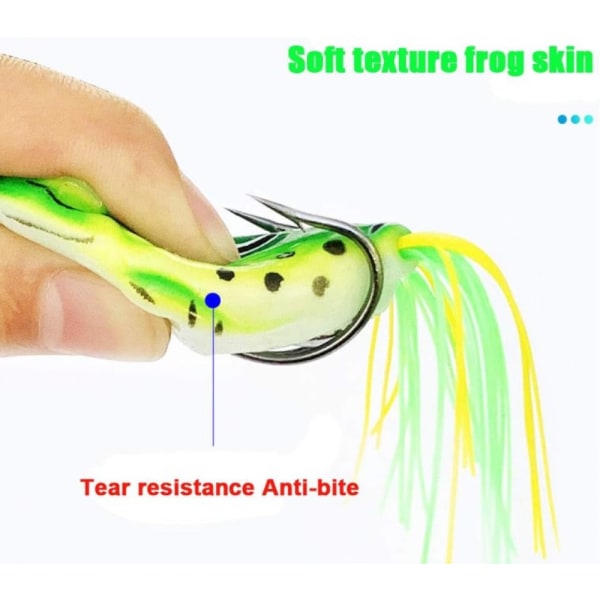 5 stk. lokkemad frø topwater frø crank frø, blød fiskefoder F