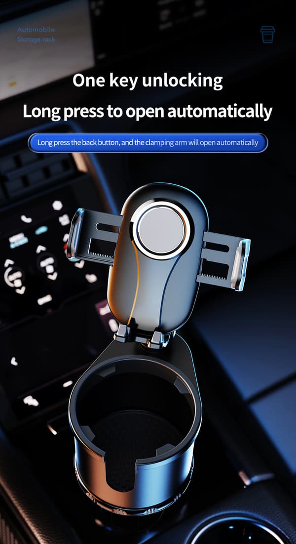 Bilkoppholder Telefonholder Multifunksjonell Bilkoppholder Ekspander Justerbar Base med 360° Rotatab
