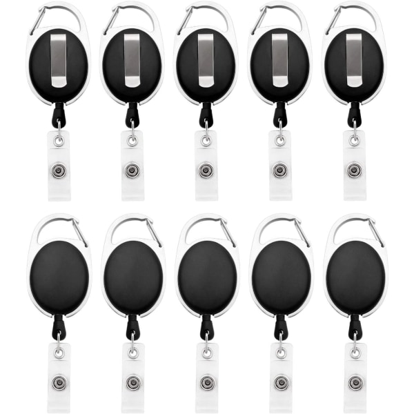 10 Pak Retraktable Badgeholdere, Retraktable Badge Reel Clips H