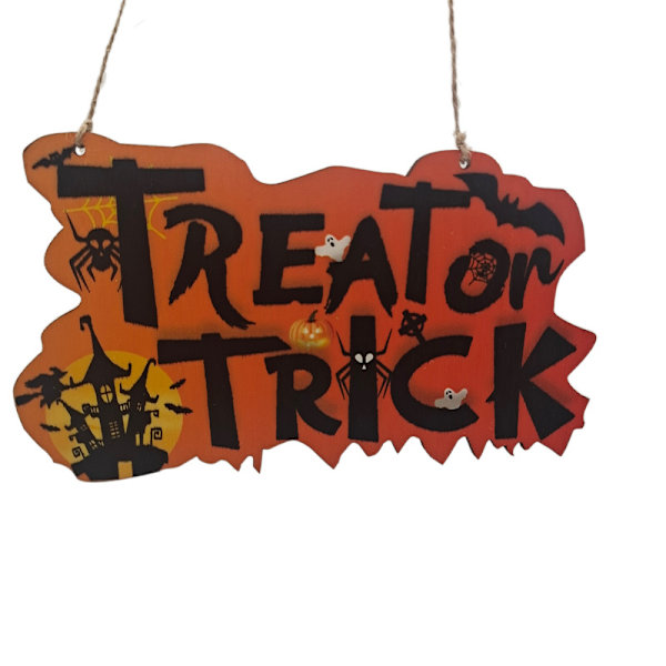 (Karkki tai kepponen) Halloween-koristeet, Halloween-puinen riipusmerkki Kurpitsa-keskipisteet Boo-koriste
