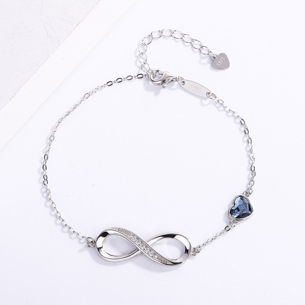 925 Silver Kvinnors Infinity Armband, Justerbar Kvinnors Love Br