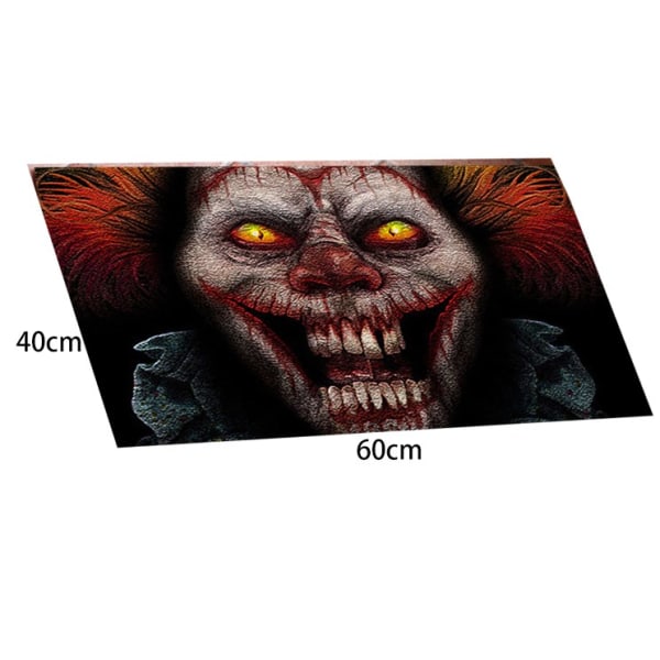 （40*60cm）Halloween-ovimaatto, Halloween-klovni-ovimaatto 3D-stereovi