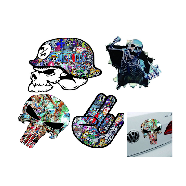 4 stk. Bilsticker Motorcykel Graffiti Stickers