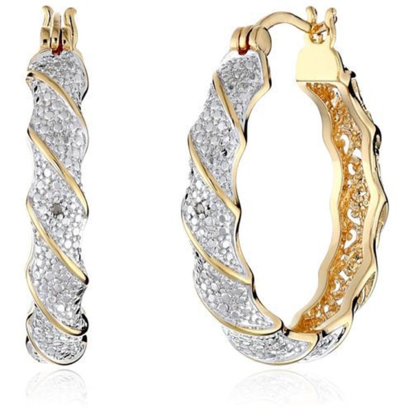 Collection Belagt bronze Diamond Accent Twisted Hoop øreringe