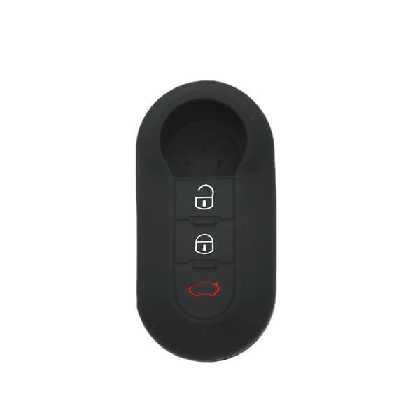 Silikone 3 knappers bilnøgleetui Fiat Sort