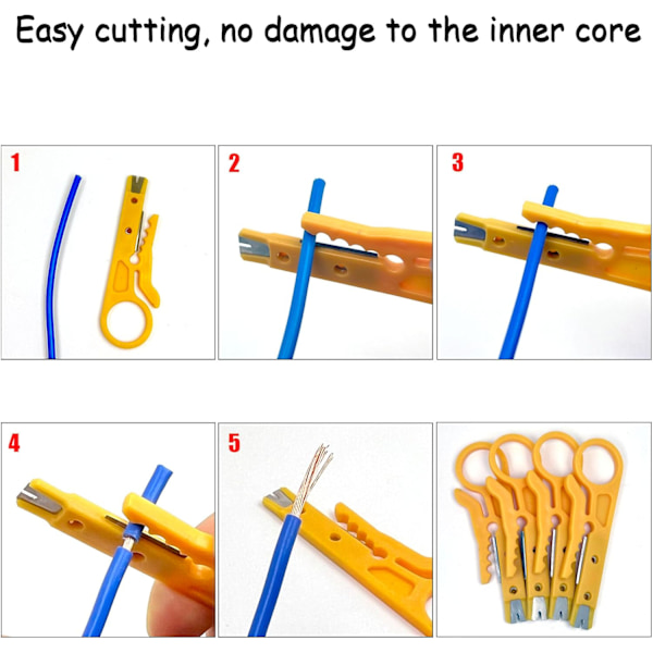 6 stk Mini Wire Stripper, Liten Wire Stripper, Mini Wire Stripper, Nettverkskabelkutter, Punch Down T