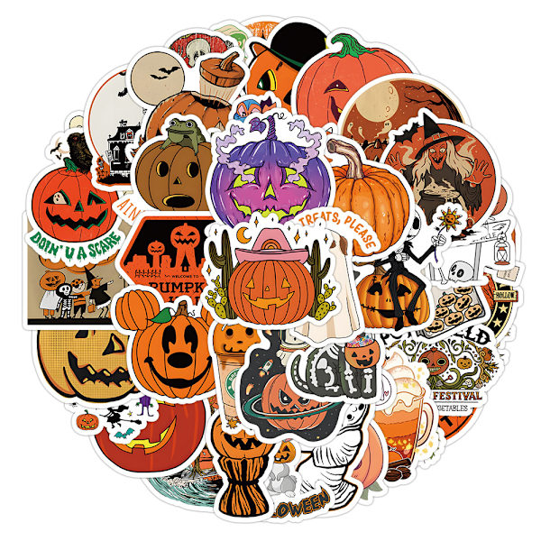 50 arkkia Halloween-kurpitsatarroja Jääkaappi Pesukone Kannettava tietokone Kupin tarra Vedenpitävä