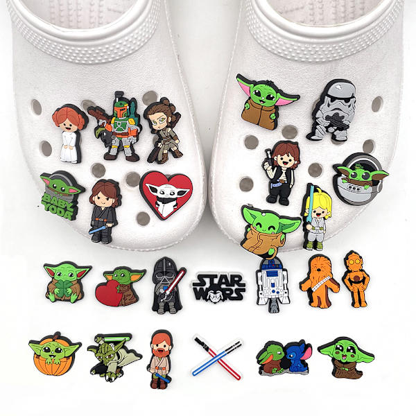25 stk. Star Wars lyserøde pigesko dekorationer, personlige DIY acc