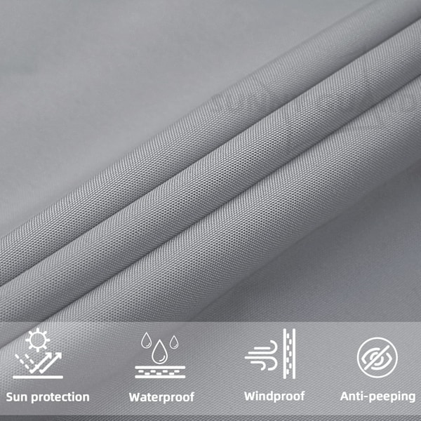 Solsejl, Vandafvisende, 2 x 4 m, Polyester, rektangulær, grå
