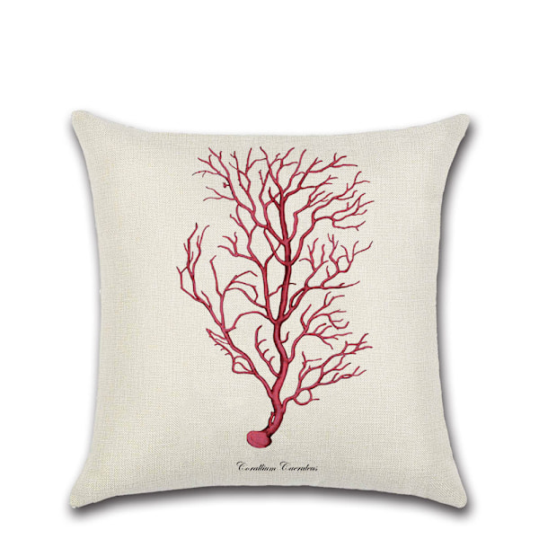 (Rød) Sæt af 4 - Polyester Linen Pudebetræk Bil Pudebetræk til Sofa Seng Hjemmeindretning Sæt, 45 x 45 cm (Starfi
