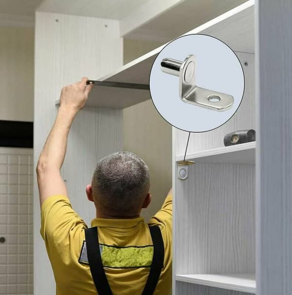 6MM Hyldebeslag 20 Styk Nikkelstål Hyldebeslag C