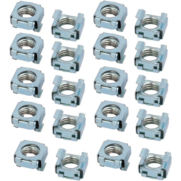 20pcs M10 Cage Nut Carbon Steel Captive Silver