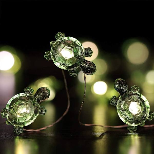 Skilpadde dekorative lyslenker 13 fot 40 LED værbestandig USB-ladet 8 mod