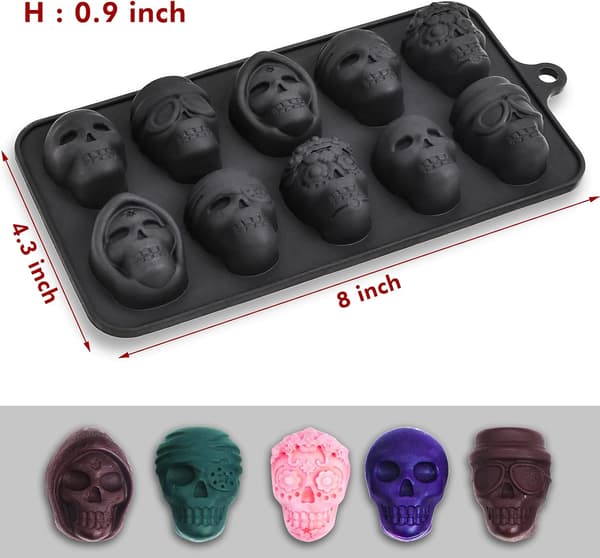 2 stk. Halloween silikone chokolade kranieforme