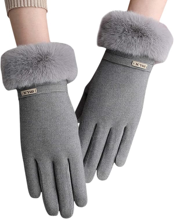 Vinterhansker for kvinner, varme, fleecefôrede, elastiske, tykke