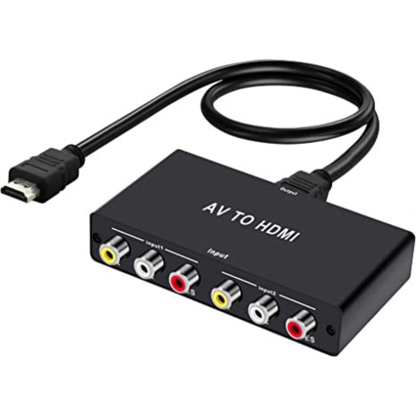 Scart til HDMI-omformer, RCA til HDMI-omformer, 3 i 1 HDMI-svitsj