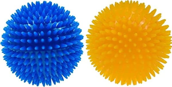 2 stycken Blå Boll Hög Elastisk Hund Tuggleksaker för Ani