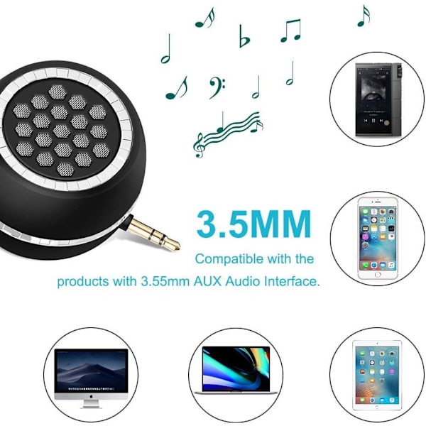 Mini Mobiltelefonhögtalare, Bärbar Högtalare med 3,5 mm AUX-Ljudgränssnitt Högtalare för Smartphone/Tablet/Dator