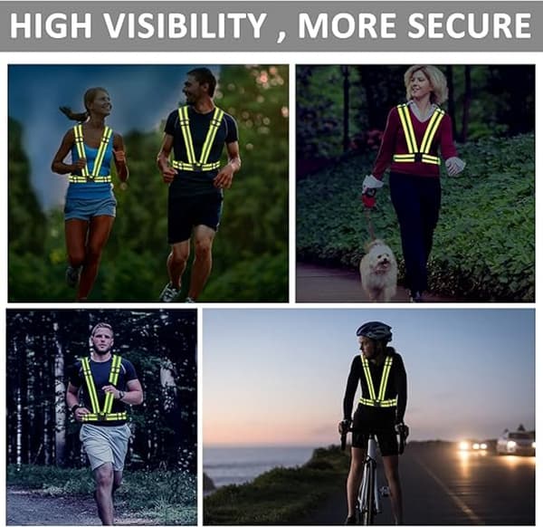 10 stk. Refleksvest (Fluorescerende Grønn) - Refleksvest for Løping, Refleksvest for Løping