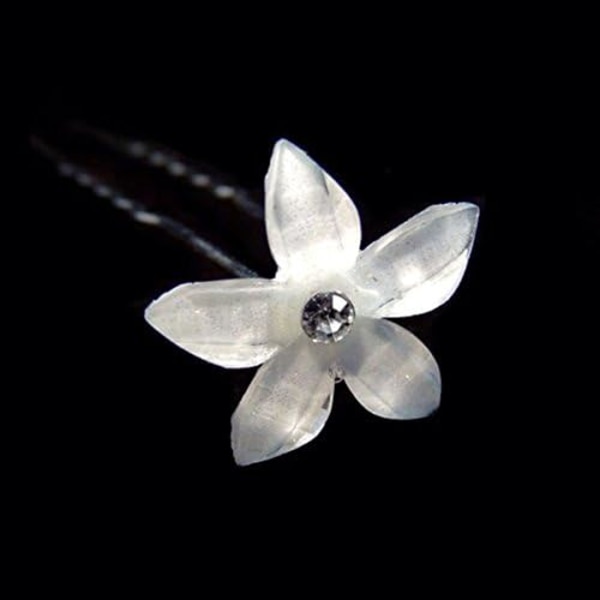 (vit) 8 st Bröllops-Hårnålar, Rhinestone Hårnålar U-formade Hårnålar H