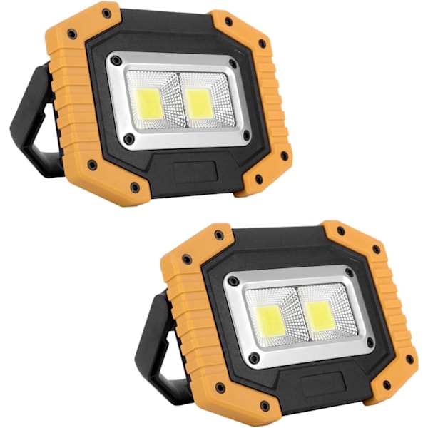 Two sets of COB 30W 1500LM LED work lights, rechargeable por