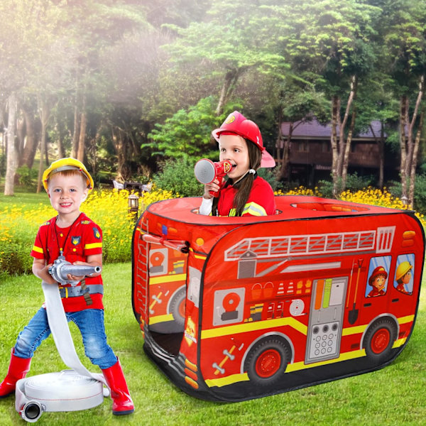 (Brandmän)Gult barnspel tält spel tält med pop-up design snabb montering inomhus och utomhus