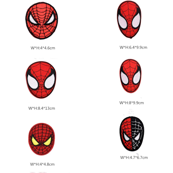 Stryge-på patch 15 stk. Stryge-på patches Spider Man broderet Pa L