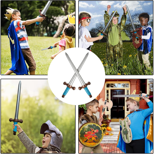 12 stk. oppblåsbare sverd, 24 tommers piratfestsverd, oppblåsbare piratsverd, oppblåsbare lekesverd