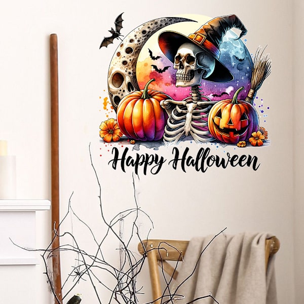2024 Halloween Uusi Kurpitsa Kallo Lepakko Seinätarra I