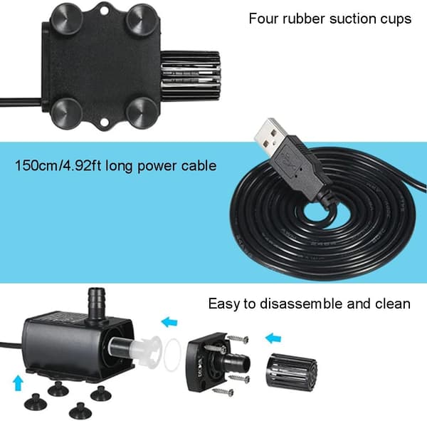 Akvariepump, Akvarievattenpump, Tyst Nedsänkbar Pump, Mini