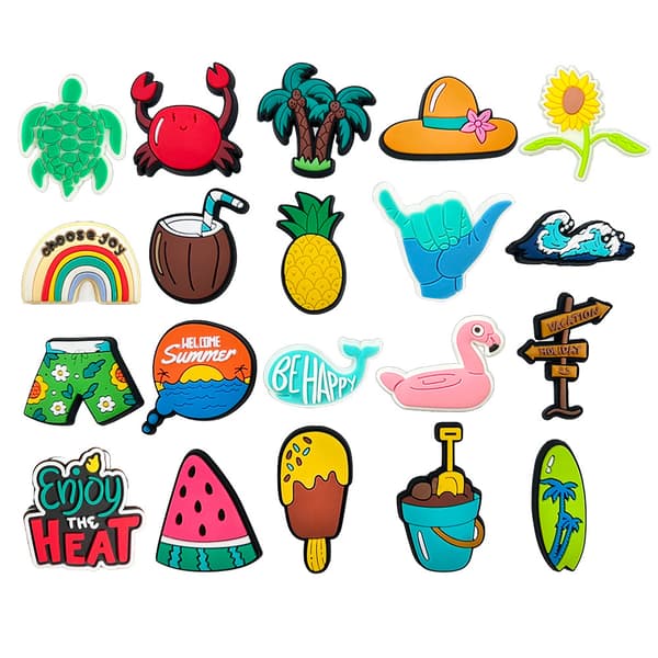 20 stk. charms til Croc Bubble Slides Clogs Sandaler, søde blomstersko-tilbehør dekorationer til børn