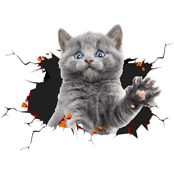 Söt 3D Katt Bilklistermärke Repskydd