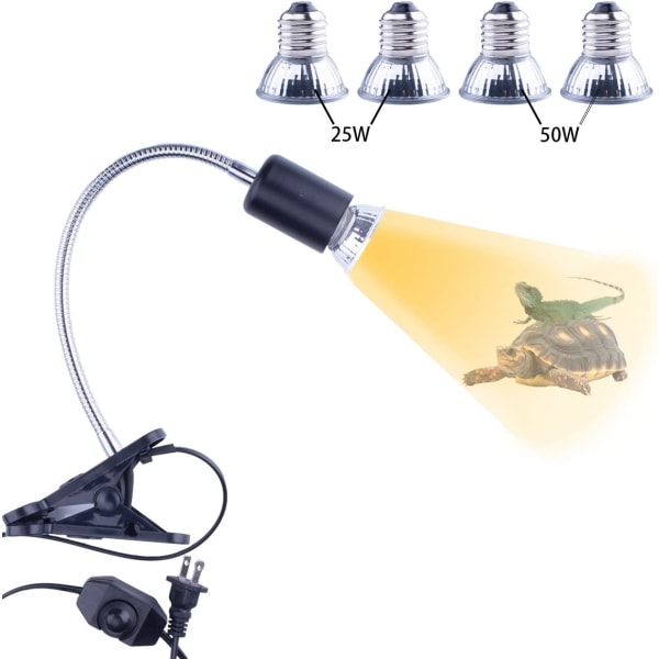 Reptilvärmelampa, UVB-lampa, UVB-reptilljusarmatur, UVA UVB Reptile Lig