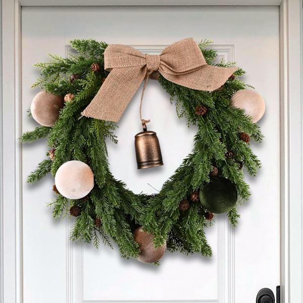 15 stycken julgranspynt i sammet, oförstörbara julgranspynt, grön brun beige G