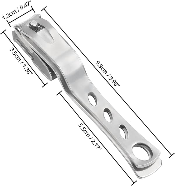 Professionel rustfri negleklipper med etui - 3,9\" tånegl