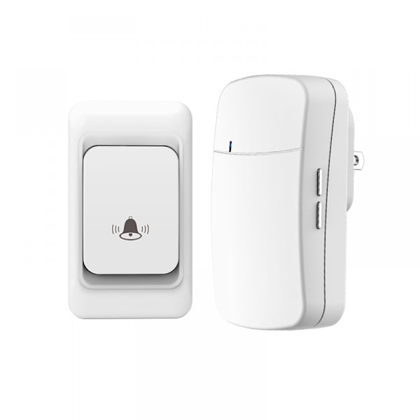 Wireless Home Doorbell, Electronic Digital Alarm Pager, White