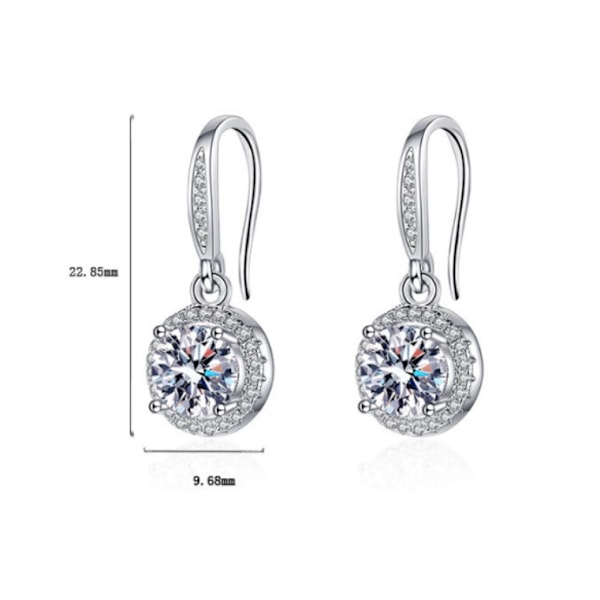 Runda örhängen, örhängen i sterlingsilver för kvinnor och flickor, dinglande örhängen med